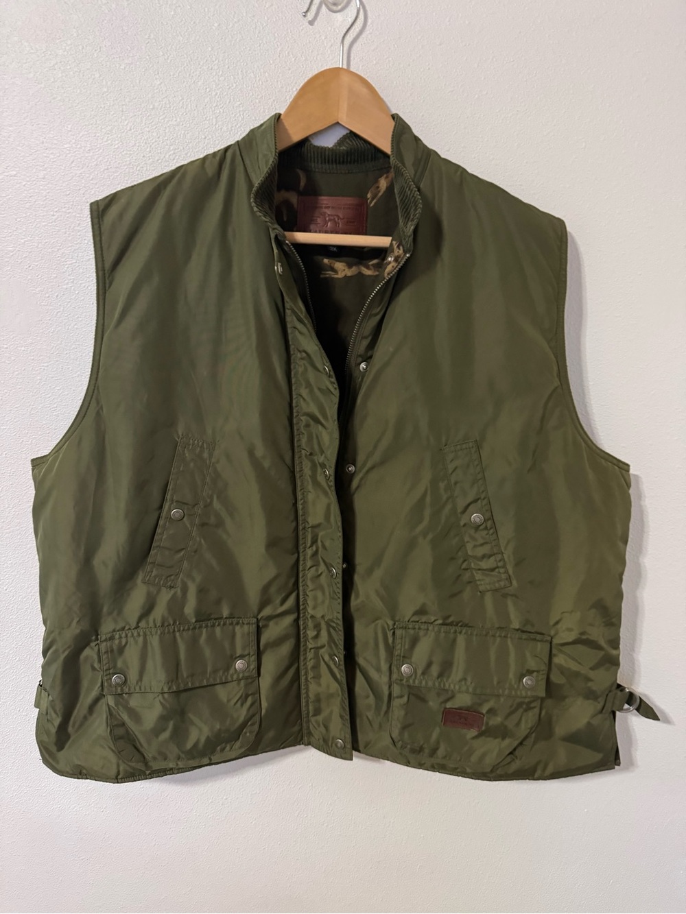 Vintage Lauren Ralph Lauren Cargo Vest Army Green Wool Hunting Dog Lined-2X